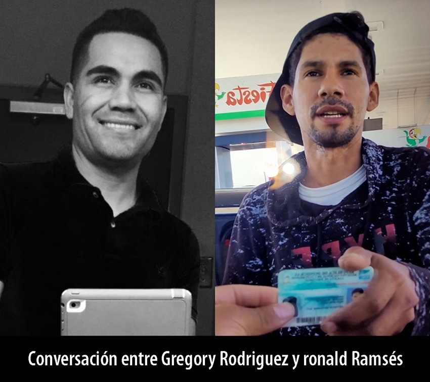 Gregory Rodriguez hablando con Ronald Ramses